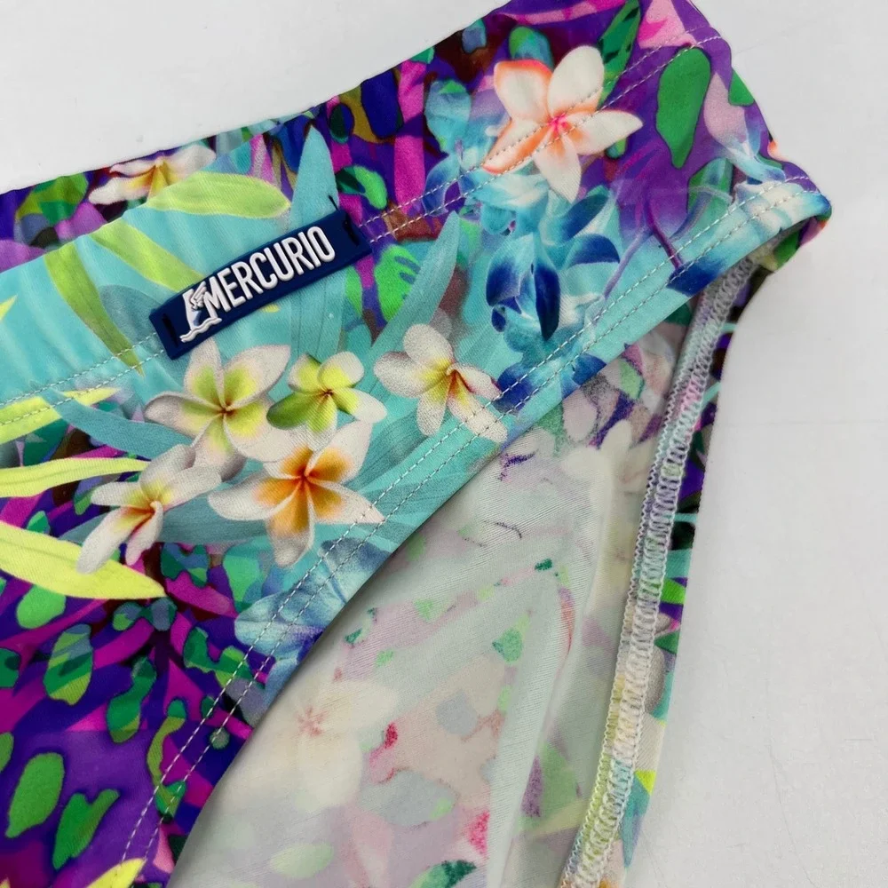 Mercurio Hawaiian Floral Tropical Pouch‎ Enhancing Sexy Bikini Swimsuit Exotic